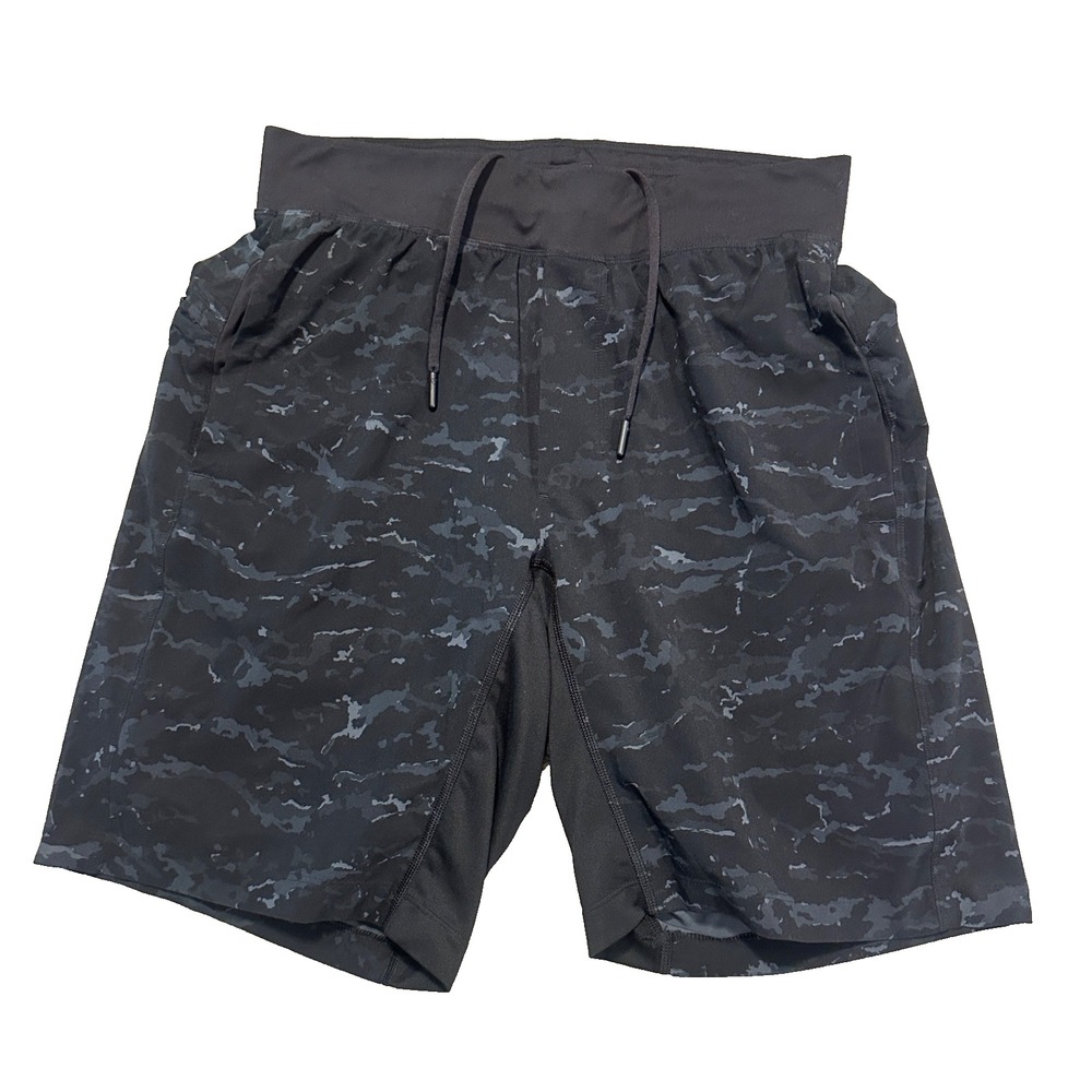 Lululemon T.H.E. Shorts Mens Medium Black Lined Training Running Workout Pockets
